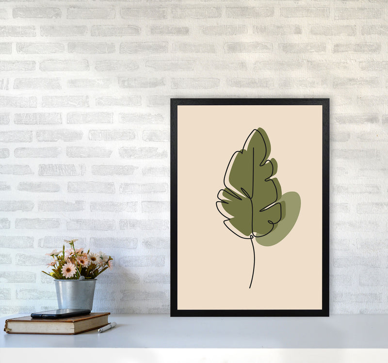 Abstract One Line Leaf Drawing III Art Print by Jason Stanley A2 White Frame