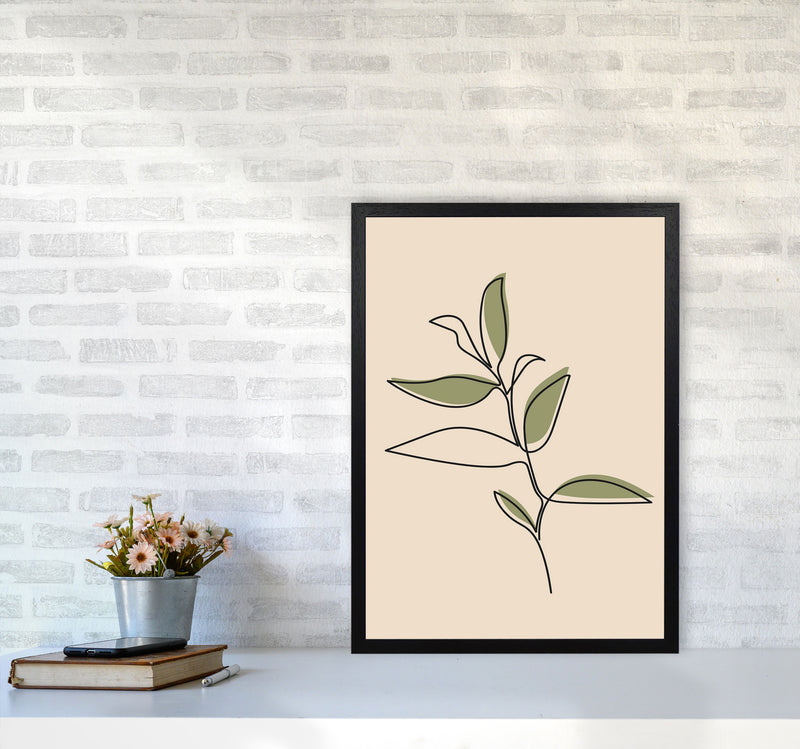 Abstract One Line Leaf Drawing I Art Print by Jason Stanley A2 White Frame