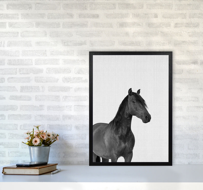 The Dark Horse Rides At Night Art Print by Jason Stanley A2 White Frame