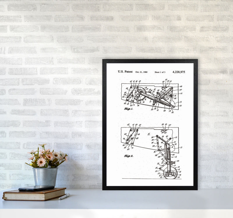 Airplane Landing Gear Patent Art Print by Jason Stanley A2 White Frame