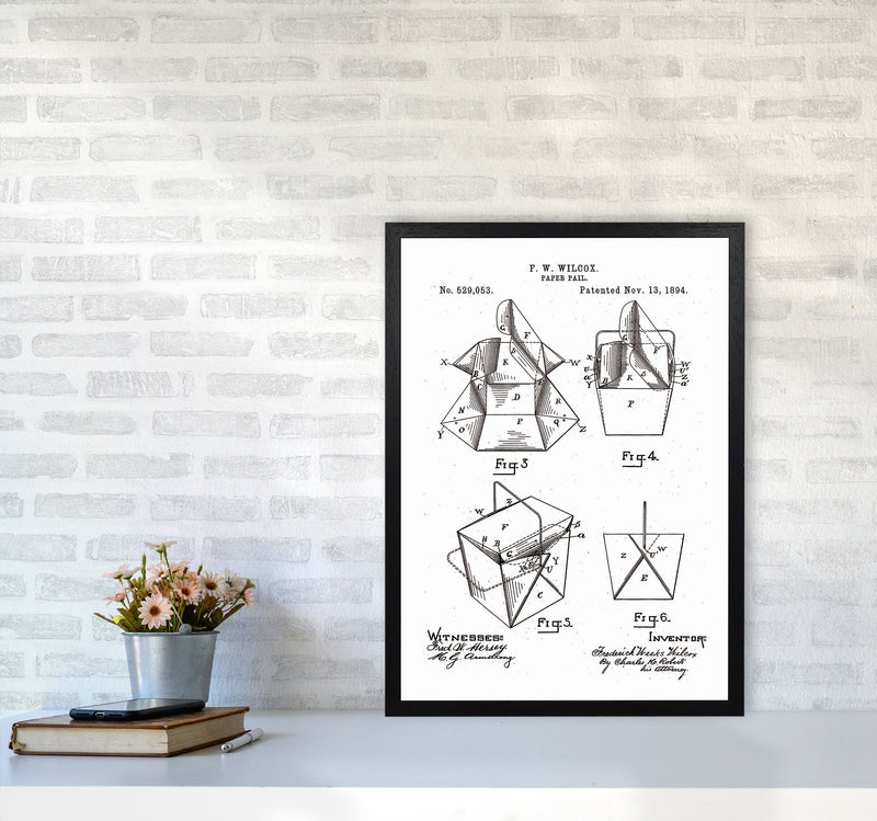Chinese Take Out Box Patent Art Print by Jason Stanley A2 White Frame