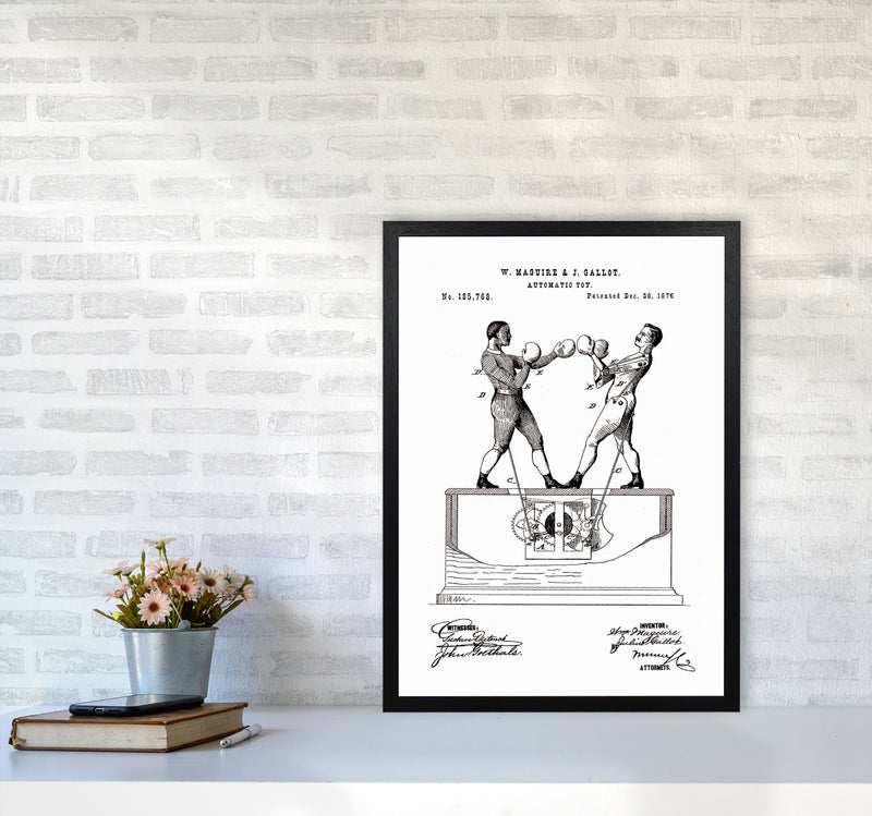 Automatic Boxing Toy Patent Art Print by Jason Stanley A2 White Frame
