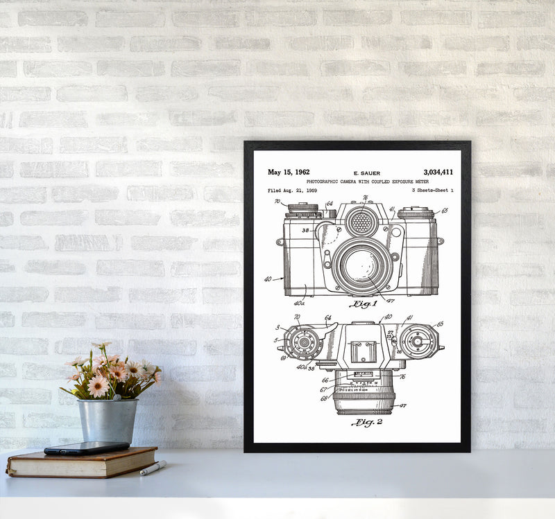 Photographic Camera Patent Art Print by Jason Stanley A2 White Frame