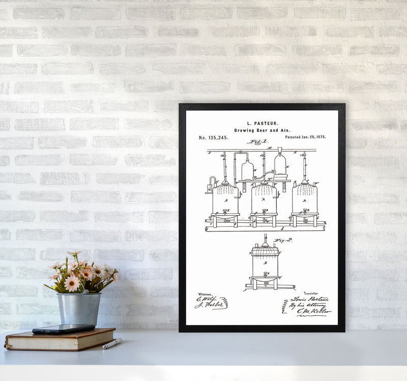 Brewing Beer Apparatus Patent Art Print by Jason Stanley A2 White Frame