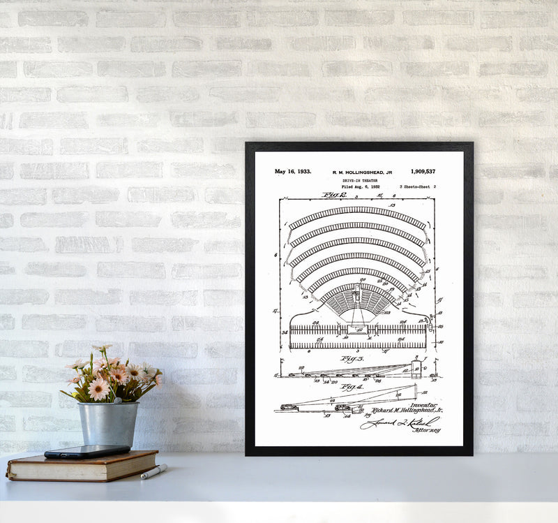 Drive In Theatre Patent Art Print by Jason Stanley A2 White Frame