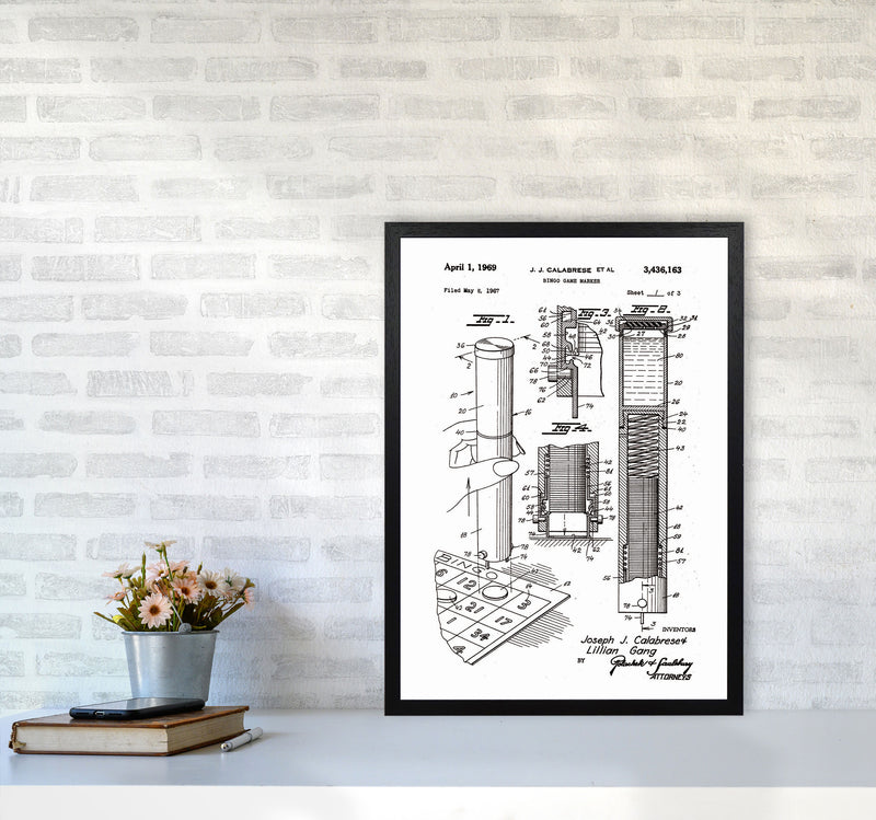 Bingo Game Marker Patent Art Print by Jason Stanley A2 White Frame