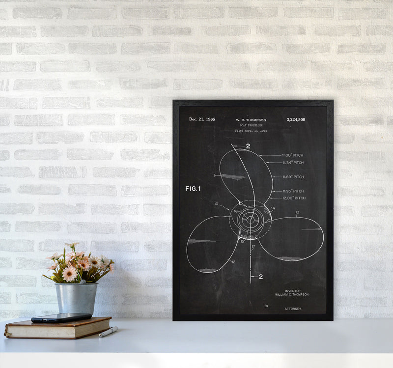 Boat Propeller Patent Art Print by Jason Stanley A2 White Frame