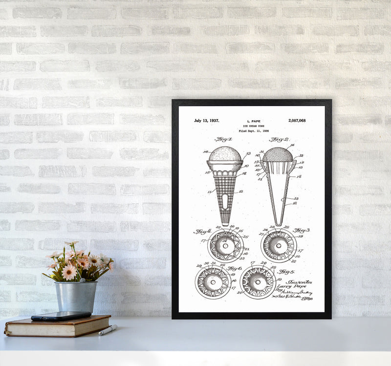 Ice Cream Cone Patent Art Print by Jason Stanley A2 White Frame