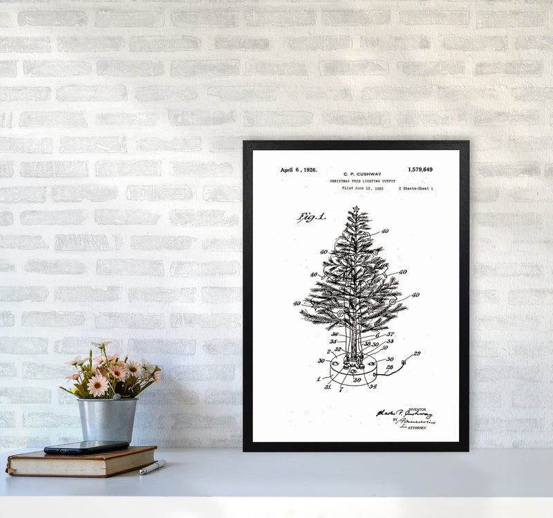 Christmas Tree Patent Art Print by Jason Stanley A2 White Frame