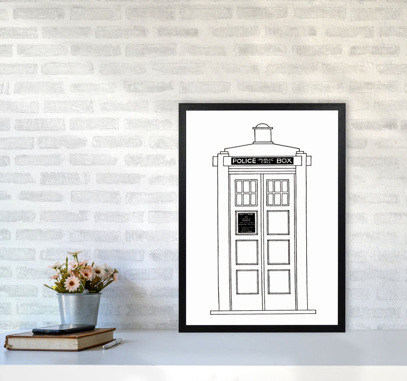 Police Call Box Patent Art Print by Jason Stanley A2 White Frame