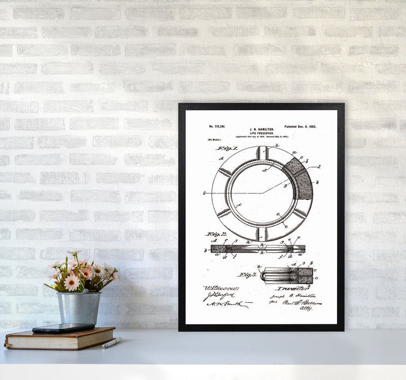 Life Preserver Patent Art Print by Jason Stanley A2 White Frame