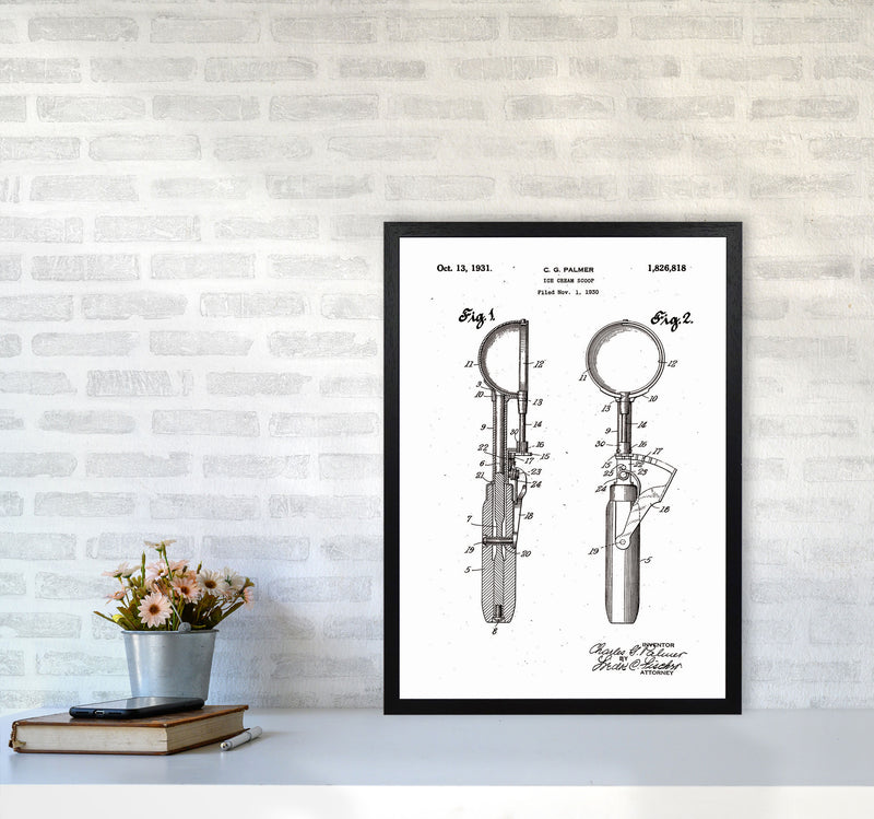 Ice Cream Scoop Patent Art Print by Jason Stanley A2 White Frame