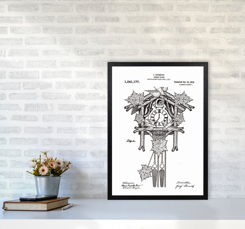 Cuckoo Clock Patent Art Print by Jason Stanley A2 White Frame