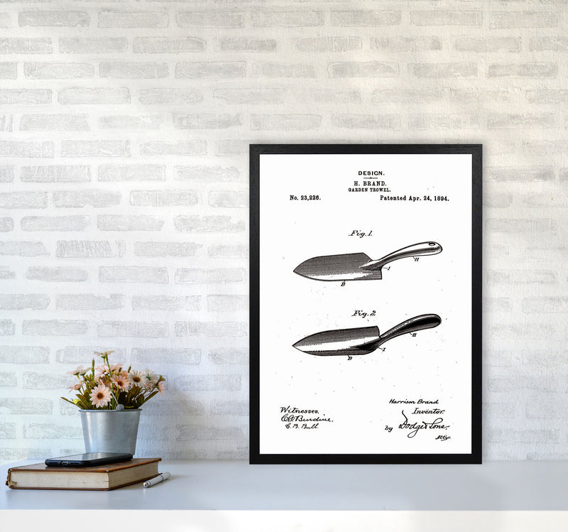 Garden Shovel Patent Art Print by Jason Stanley A2 White Frame
