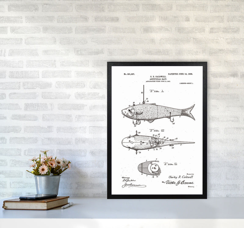 Fishing Lure Patent Art Print by Jason Stanley A2 White Frame