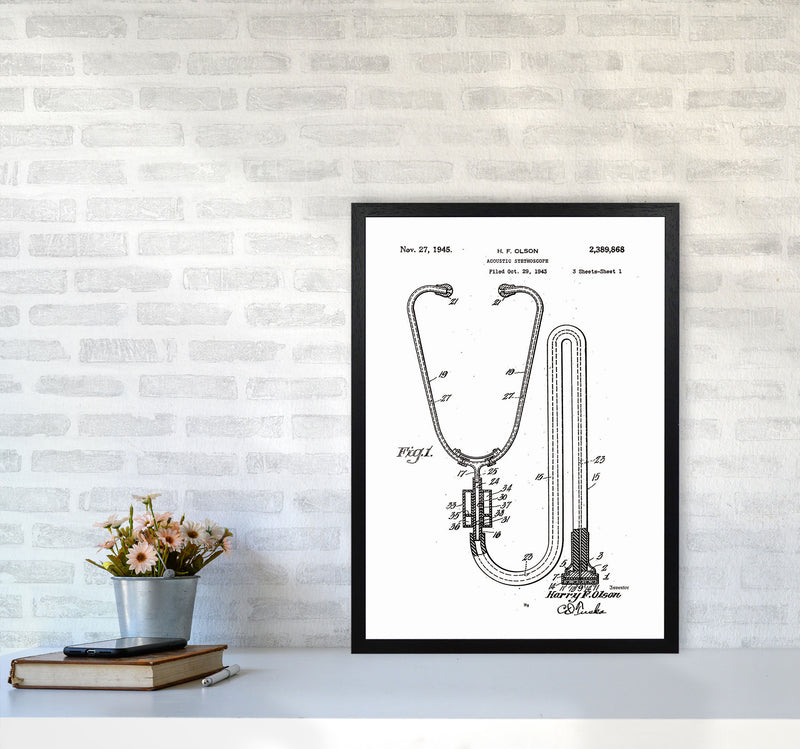 Stethoscope Patent Art Print by Jason Stanley A2 White Frame