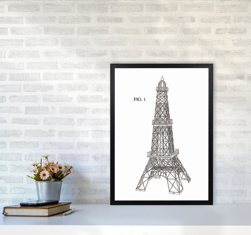 Eiffel Tower Patent Art Print by Jason Stanley A2 White Frame