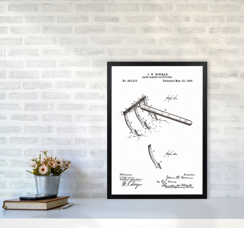 Garden Tool Patent Art Print by Jason Stanley A2 White Frame