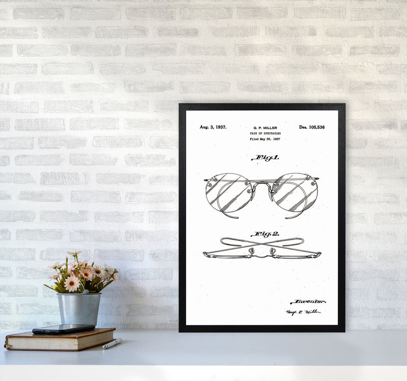 Spectacles Patent Art Print by Jason Stanley A2 White Frame