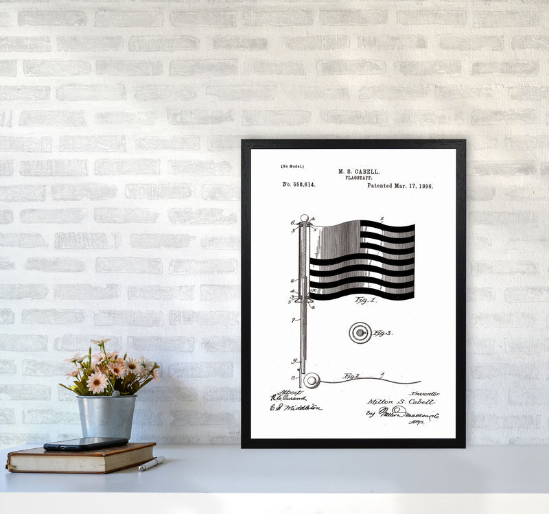 Flagstaff Patent Art Print by Jason Stanley A2 White Frame