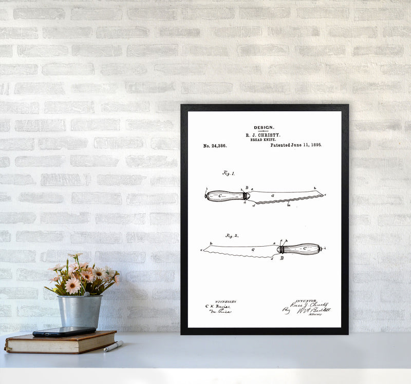 Bread Knife Patent Art Print by Jason Stanley A2 White Frame