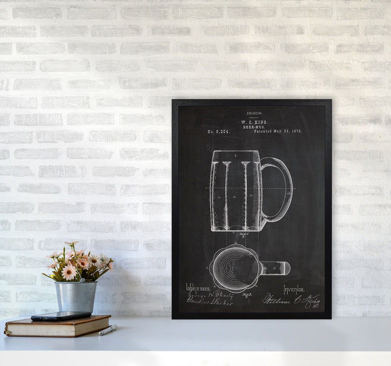 Beer Mug Patent Art Print by Jason Stanley A2 White Frame