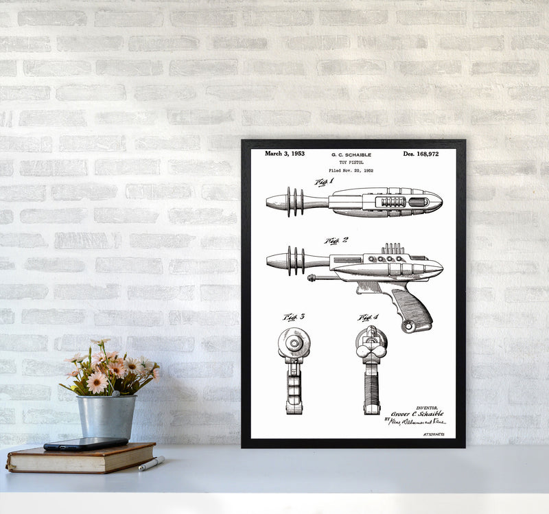 Ray Gun Patent Art Print by Jason Stanley A2 White Frame