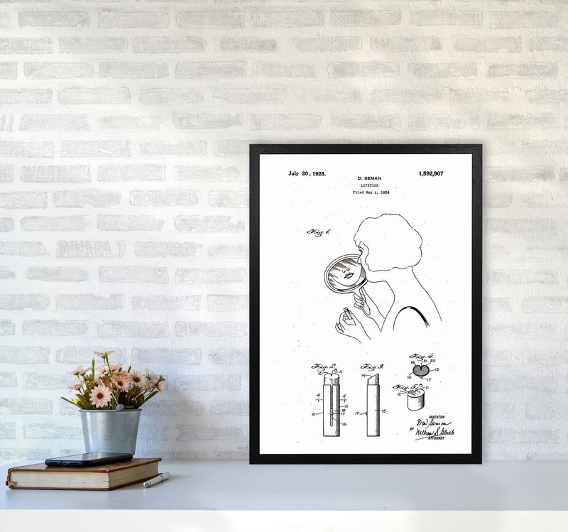 Lipstick Patent Art Print by Jason Stanley A2 White Frame