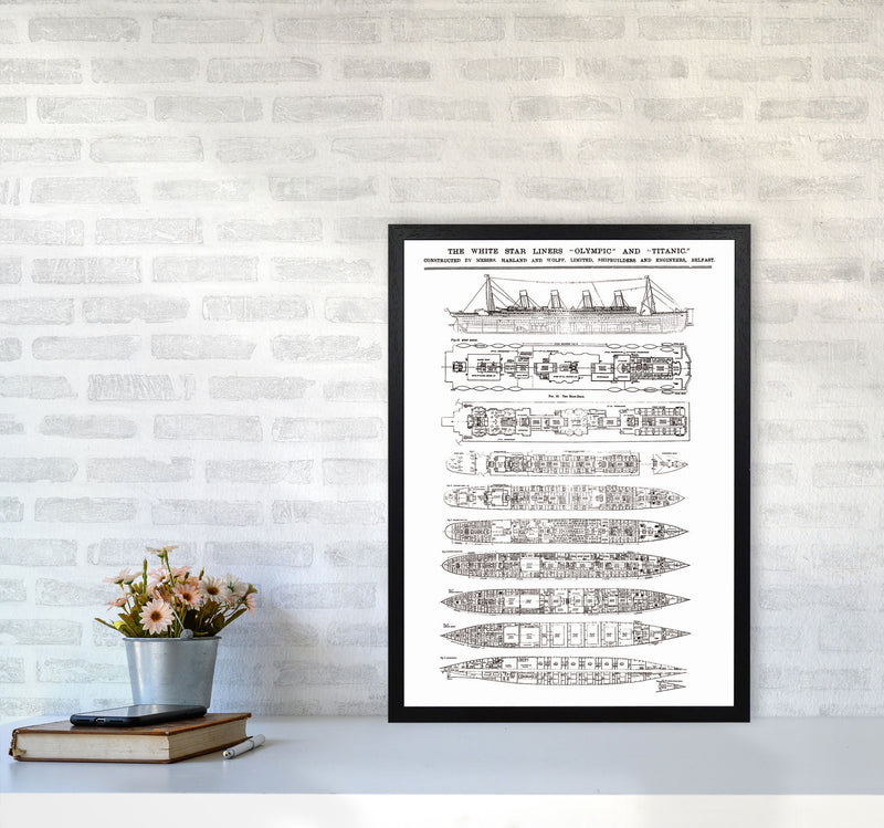 Titanic Patent Art Print by Jason Stanley A2 White Frame