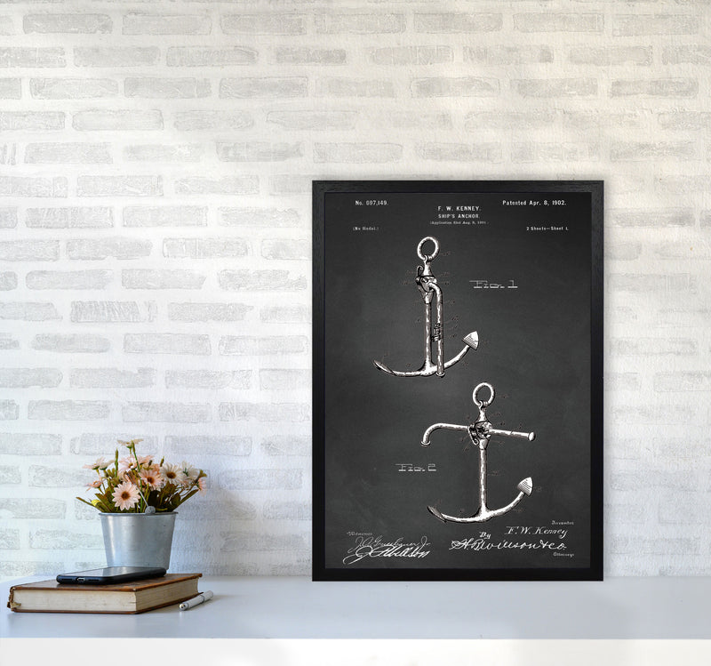 Anchor Patent 1 Art Print by Jason Stanley A2 White Frame