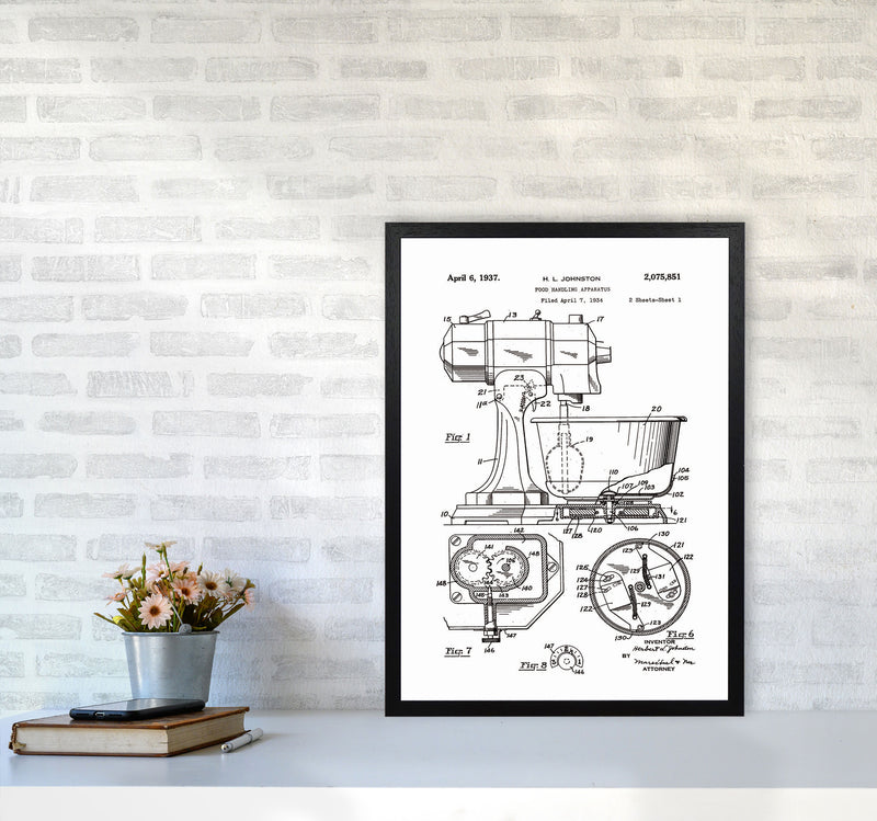 Mixer Patent Art Print by Jason Stanley A2 White Frame