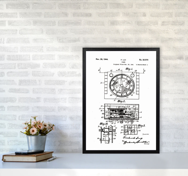 Timer Patent Art Print by Jason Stanley A2 White Frame