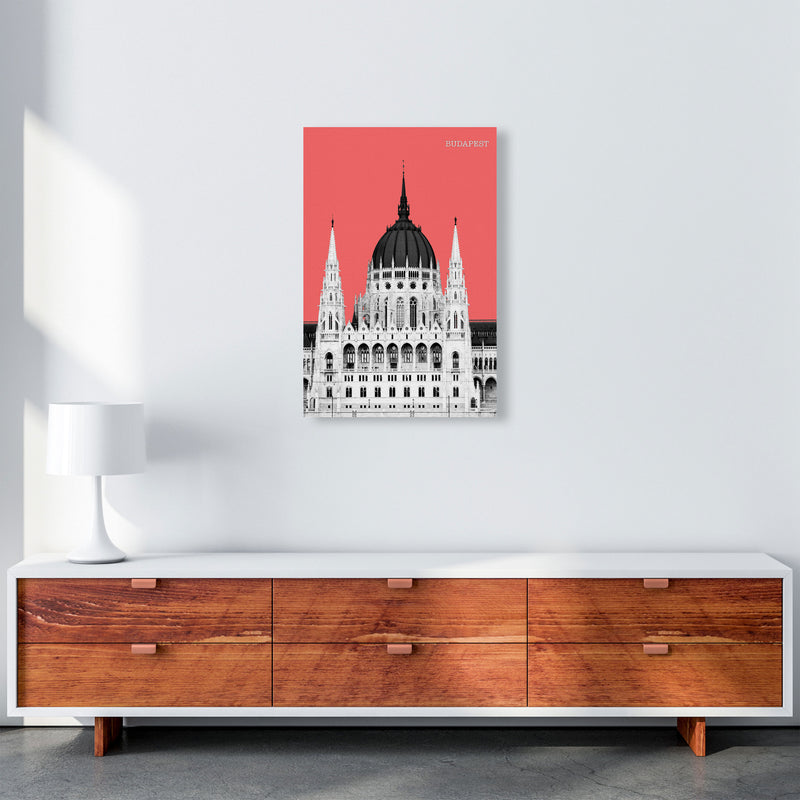 Halftone Budapest Red Art Print by Jason Stanley A2 Canvas