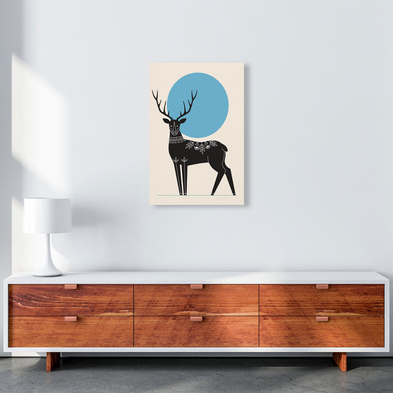 Blue Moonlight Deer Art Print by Jason Stanley A2 Canvas