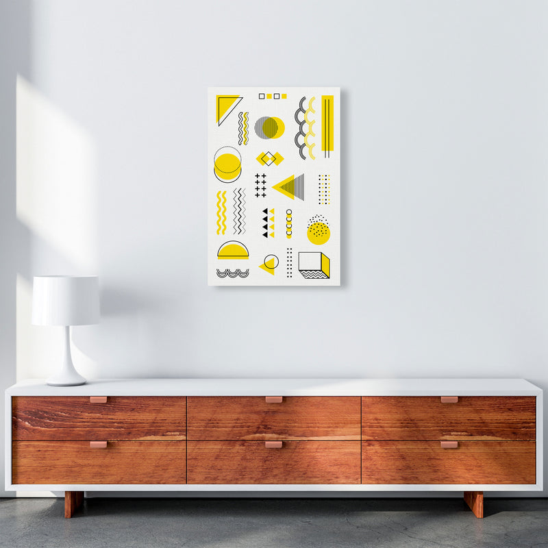 Yellow Shapes Art Print by Jason Stanley A2 Canvas