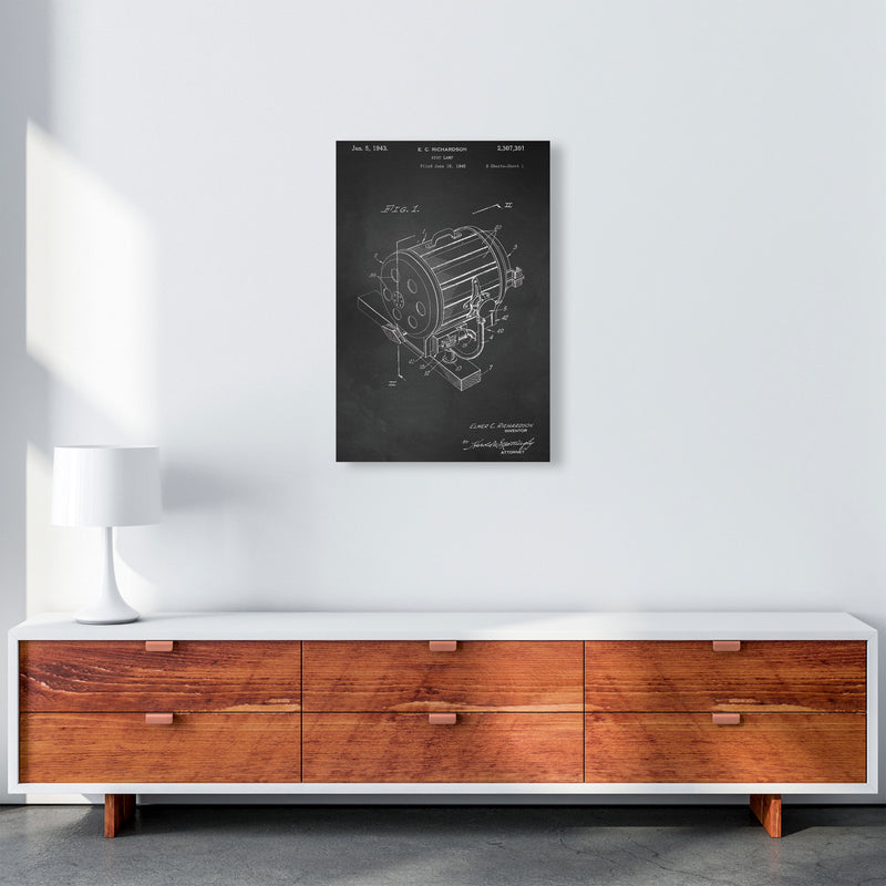 Cinema Spot Light Patent-Chalkboard Art Print by Jason Stanley A2 Canvas