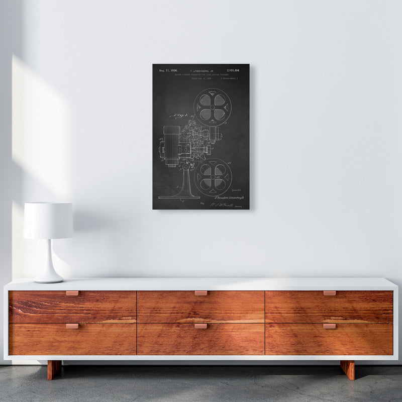 Motion Picture Projector Patent-Chalkboard Art Print by Jason Stanley A2 Canvas