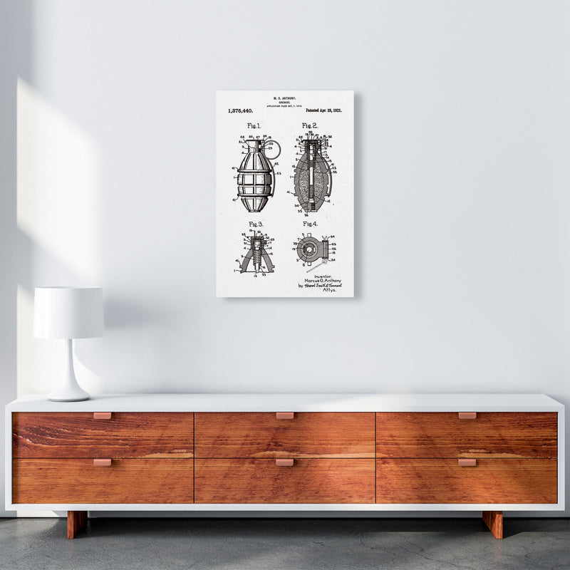 Grenade Patent Art Print by Jason Stanley A2 Canvas