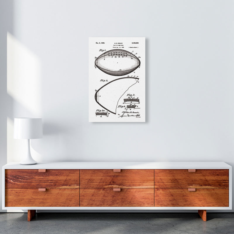 Football Patent Art Print by Jason Stanley A2 Canvas