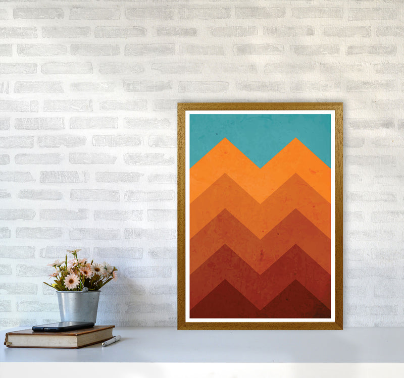 Abstract Orange Mountain Art Print by Jason Stanley A2 Print Only