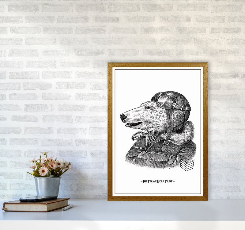 The Poler Bear Pilot Art Print by Jason Stanley A2 Print Only