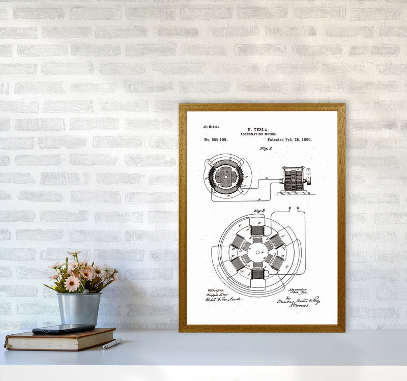 Tesla Alternating Motor Patent Art Print by Jason Stanley A2 Print Only