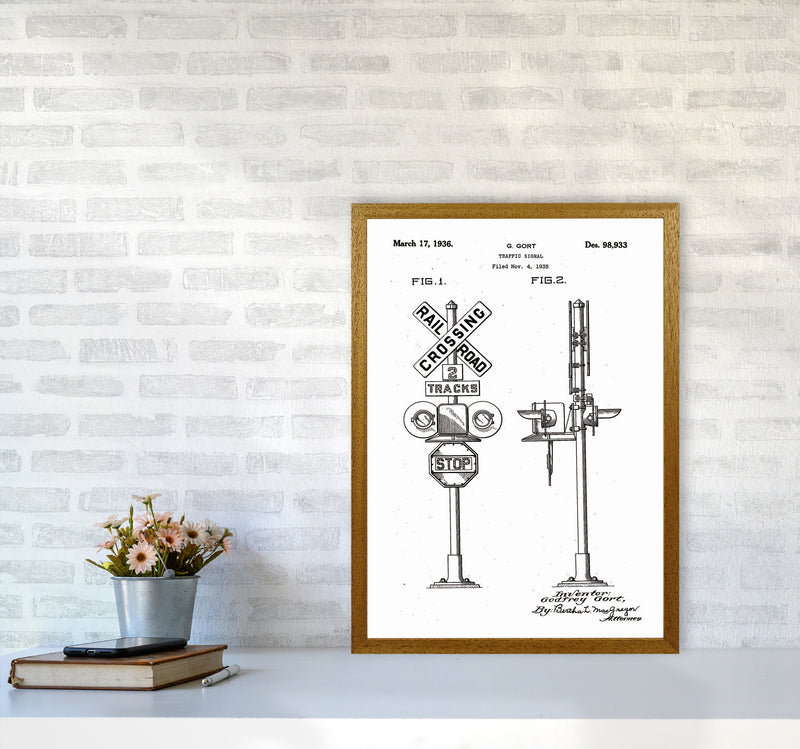 Rail Road Crossing Sign Patent Art Print by Jason Stanley A2 Print Only