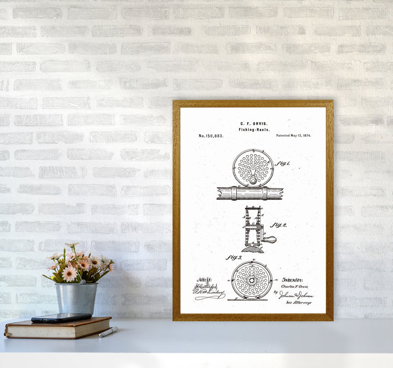 Fly Fishing Reel Patent Art Print by Jason Stanley A2 Print Only