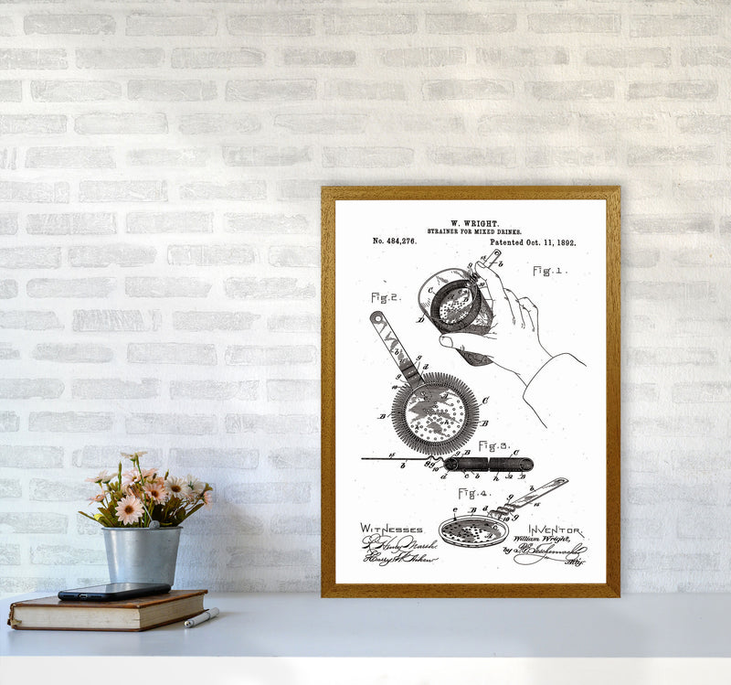Drink Strainer Patent Art Print by Jason Stanley A2 Print Only