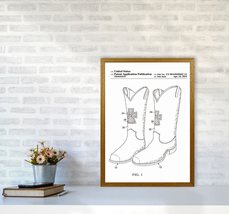 Cowboy Boots Patent Art Print by Jason Stanley A2 Print Only