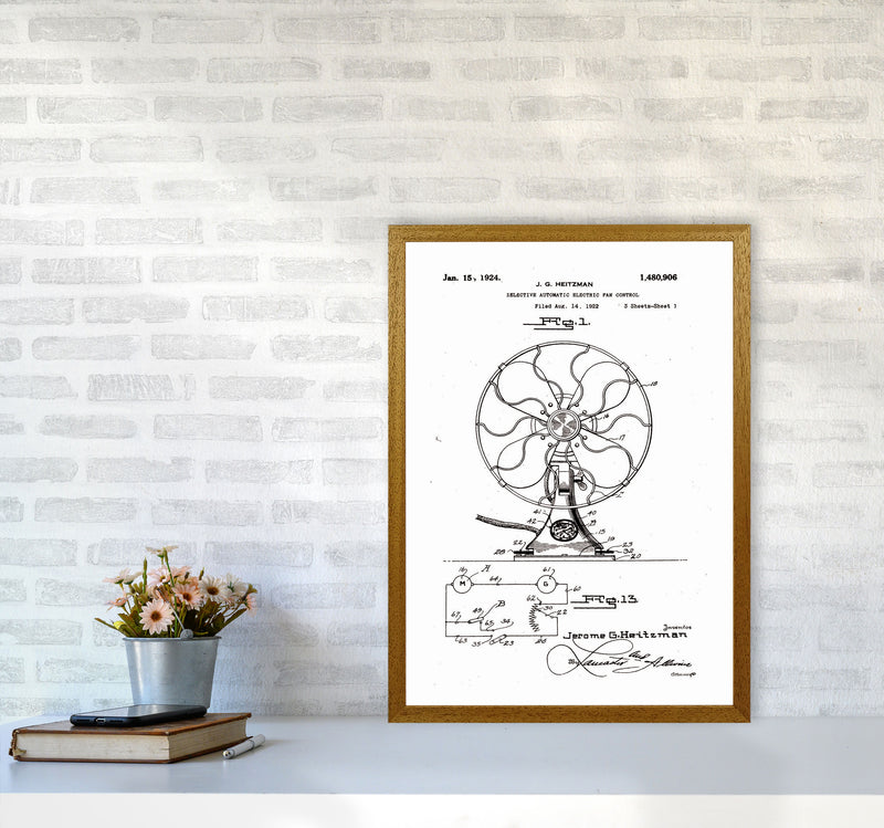 Electric Fan Patent Art Print by Jason Stanley A2 Print Only
