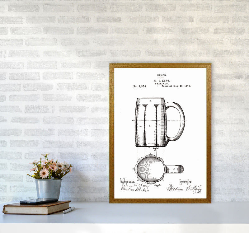 Beer Mug Patent 2 Art Print by Jason Stanley A2 Print Only