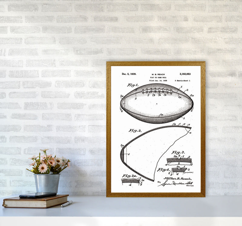 Football Patent Art Print by Jason Stanley A2 Print Only