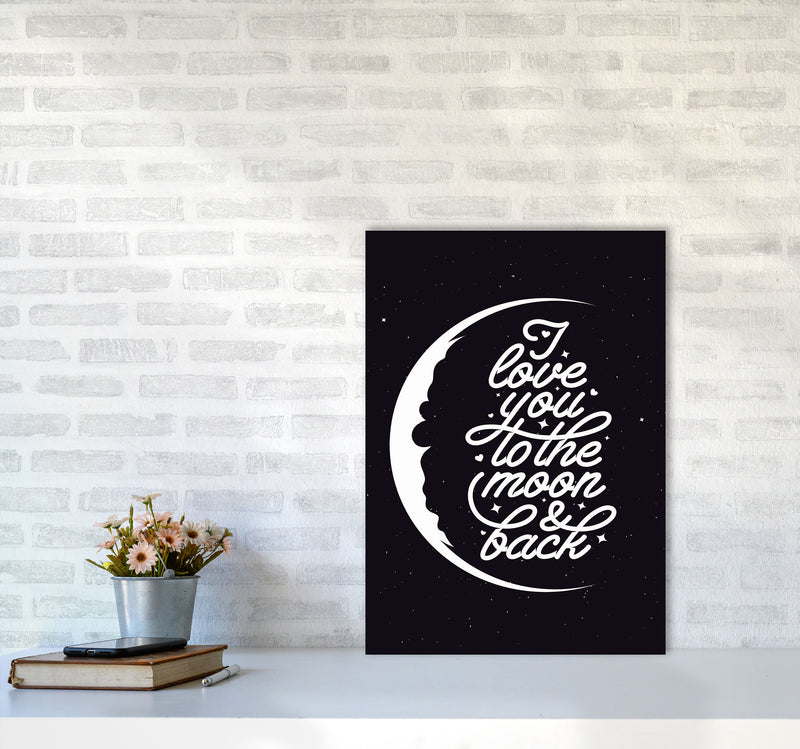 I Love You To The Moon And Back Copy Art Print by Jason Stanley A2 Black Frame